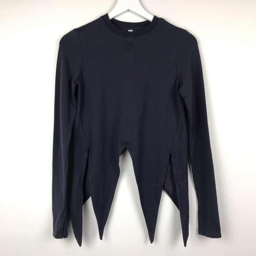 Athleta Asymmetrial Hem Charcoal Crewneck
